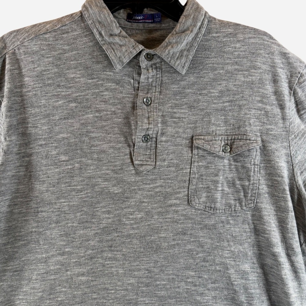 Johnnie-O Polo Shirt Large Short Sleeve Cotton Meteor Gray JMPO1860